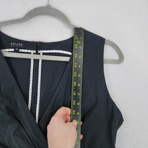 Escada Dress Womens 44 US 14 Faded Black Sleeveless V Neck Bubble Hem Sport - Picture 5 of 13